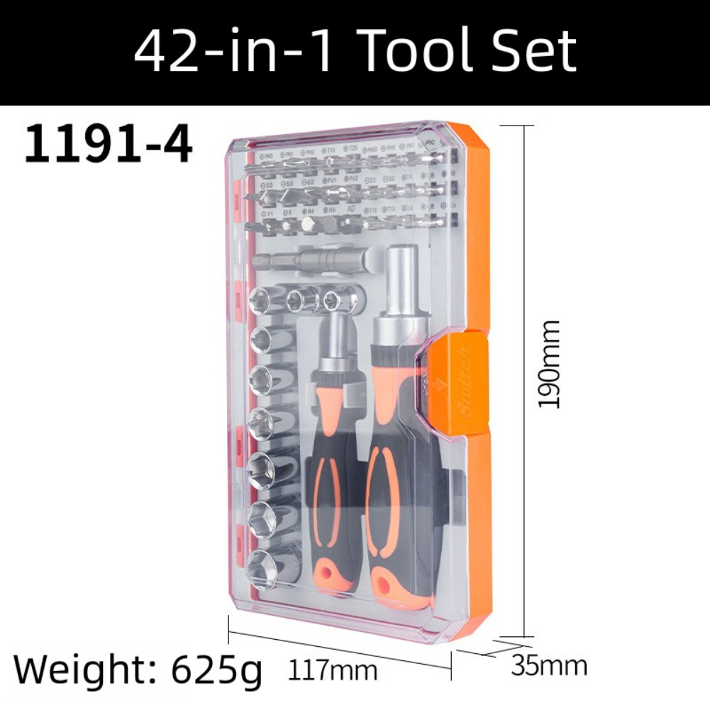 Home Improvement Shows - Ratchet Screwdriver Wrench 42-in-1 W/storage Case