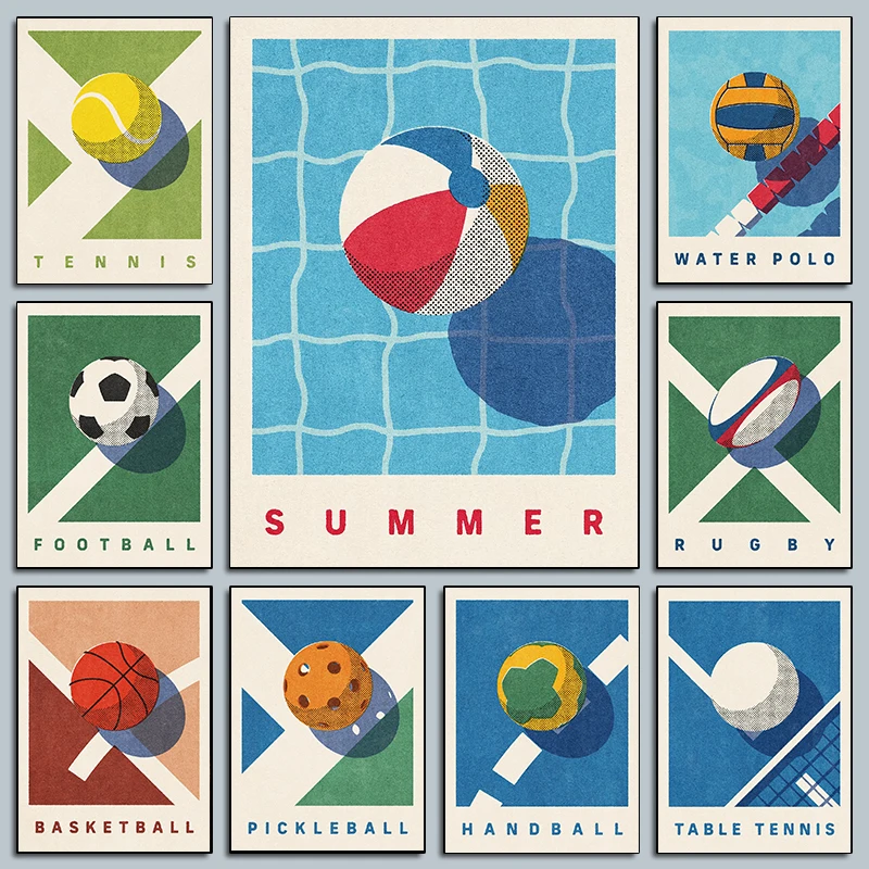 Home Improvement Game - Minimalist Canvas Posters Funny Sports Balls