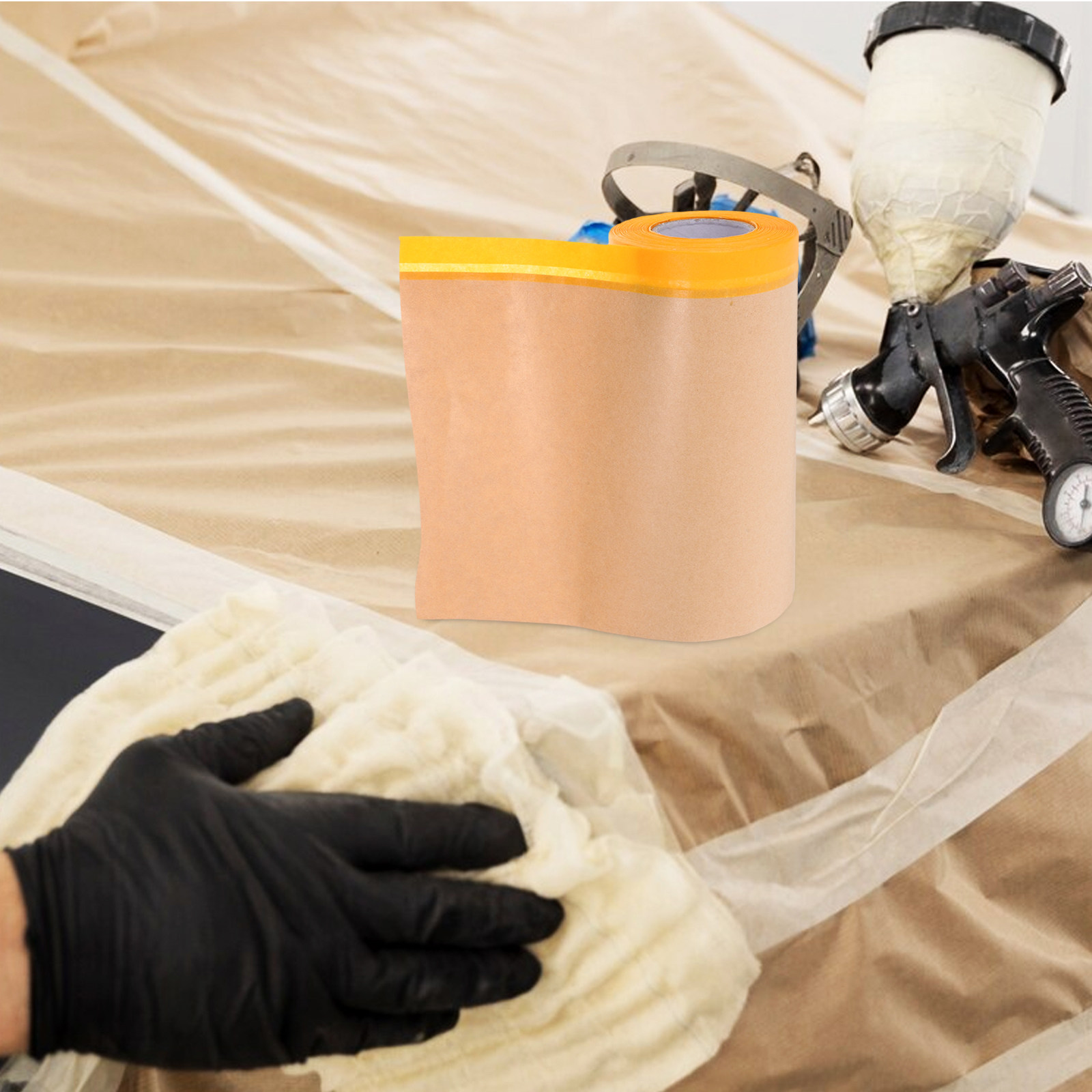 Home Improvement Cars - Automotive Masking Paper Roll with Adhesive