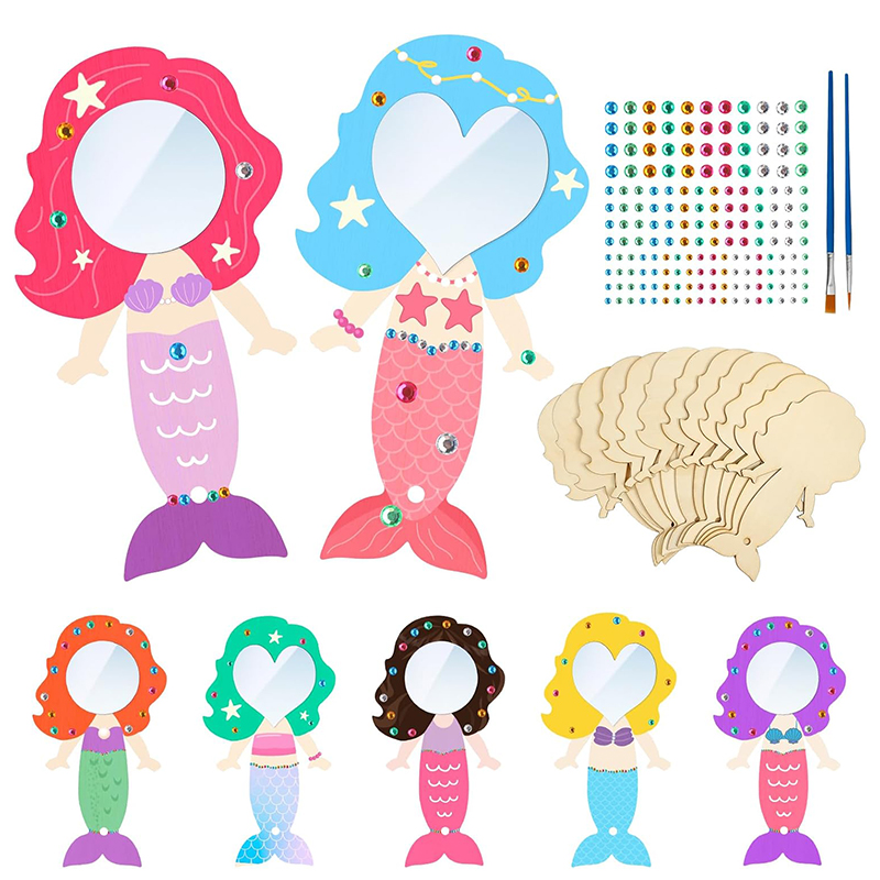 12PCS Mermaid Wooden Mirror Ha – Home Improvement Kids recenzja i cena