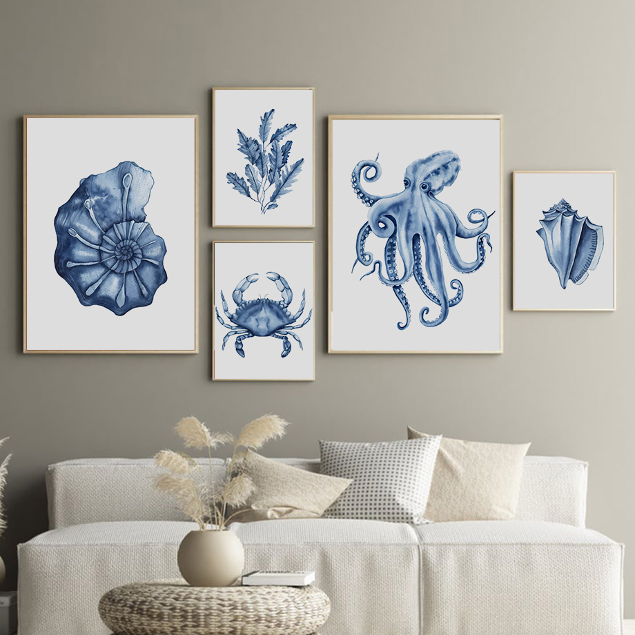 Watercolor Blue Coastal Sea Cr – Home Improvement Kids recenzja i cena