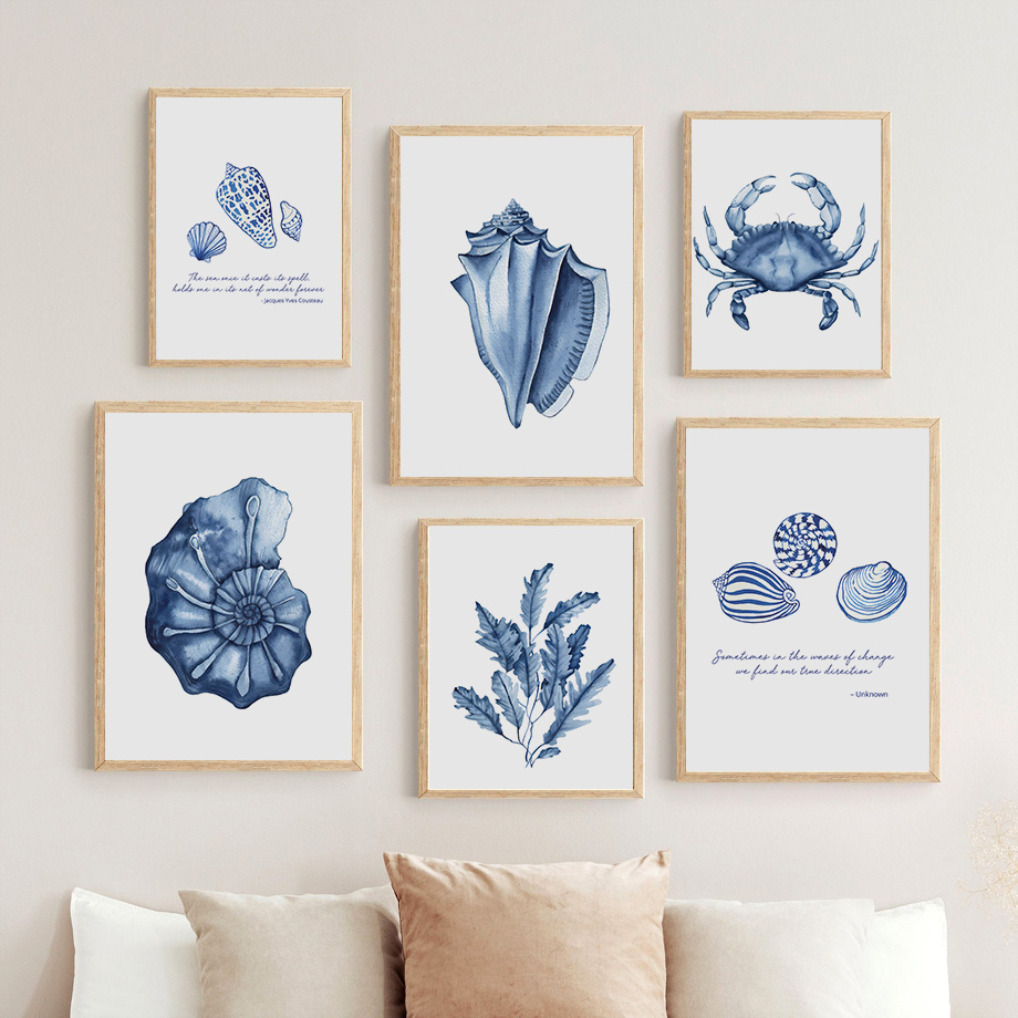 Watercolor Blue Coastal Sea Cr – Home Improvement Kids recenzja i cena