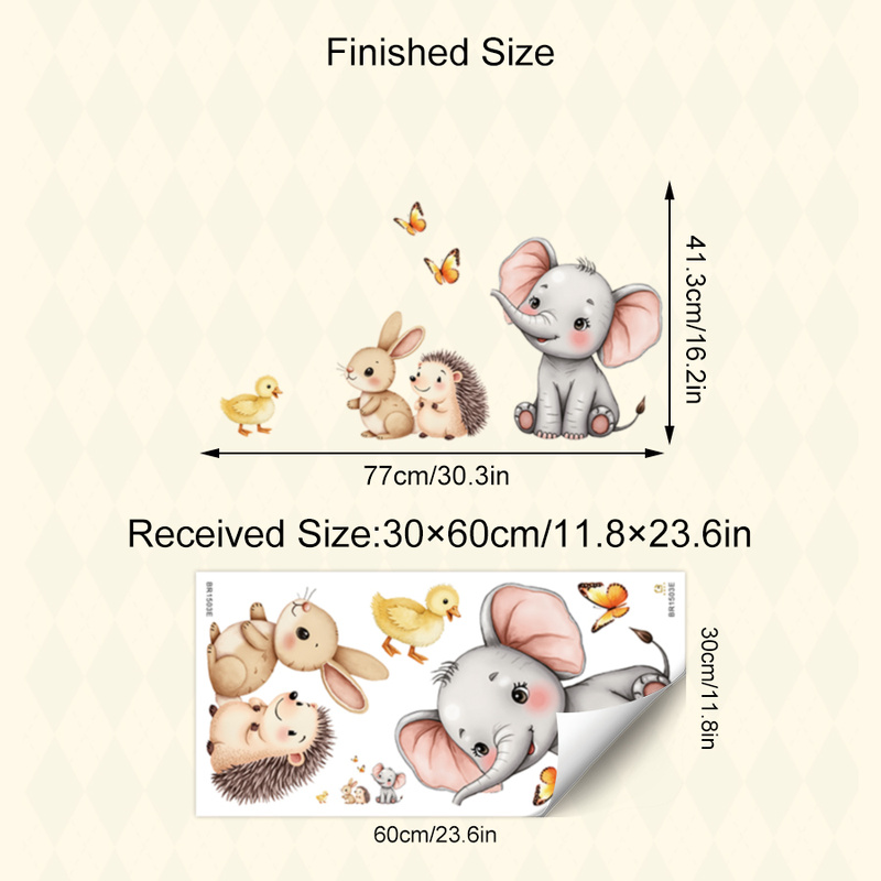 Cartoon Animal Wall Sticker -  – Home Improvement Kids recenzja i cena